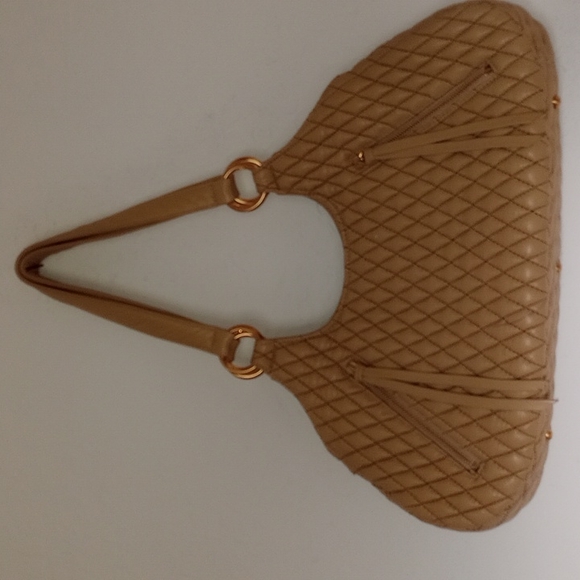 ERIC JAVITS SHOULDER BAG TAN LEATHER CHANEL DESIGN - Picture 1 of 11